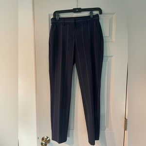 Navy pinstripe columnist ankle express pants